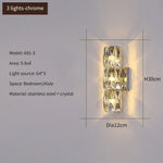 Applique Murale Led Cristal Élégant Design Luxueux. 3 Argent Clair / Couleurs Modifiables Chambre