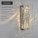 Applique Murale Led Cristal Élégant Design Luxueux. 46Cm-Argent / 3 Couleurs Modifiables Chambre