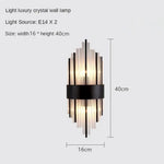 Applique Murale Led Cristalline Scandinave Luxueuse Noir 40X16Cm / 3 Lumières De Couleur Chambre