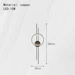Applique Murale Led Cuivre Élégante Modulable Noir Chambre