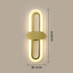 Applique Murale Led Design Contemporain Élégant Or / Blanc Froid (5 500-7 000 K). Chambre