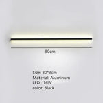 Applique Murale Led Design Élégant Contemporain 80Cm-Noir / Lumière Chaude Chambre