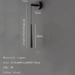 Applique Murale Led Design Minimaliste Cuivre. Noir / 3 Modifiables Chambre