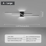 Applique Murale Led Élégante Design Contemporain Typea Noir 120Cm / Blanc Chaud Chambre