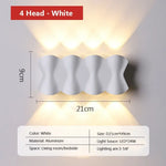 Applique Murale Led Élégante Design Extérieur. Blanc - 4 Têtes / Chaud Chambre