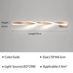 Applique Murale Led Élégante Et Design. Or D70Cm / Blanc Chaud Chambre