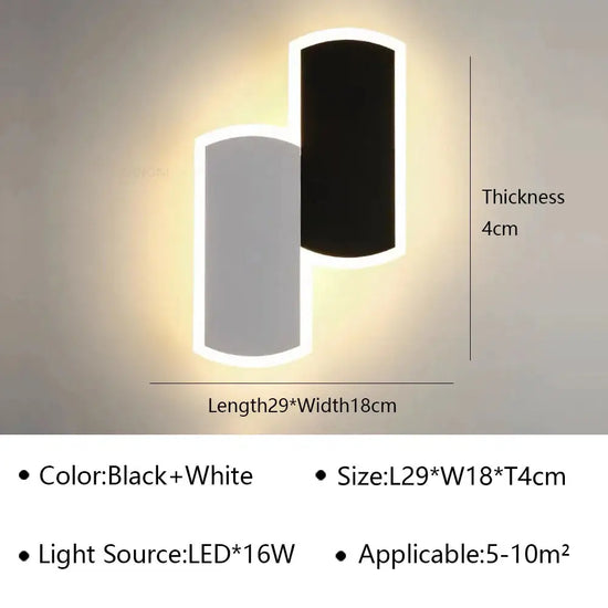 Applique Murale Led Moderne Design Élégant Minimaliste Chambre