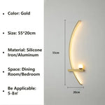Applique Murale Led Moderne Et Élégante Or Gauche 55Cm / Blanc Chaud (Pas De Rc) Chambre