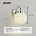 Applique Murale Led Rétro Design Sphérique Élégante Wl023G001 B Chromé / Blanc Froid Chambre