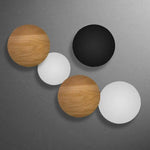 Applique Murale Led Ronde Design Contemporain Élégant. Bois - 20Cm Chambre