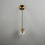 Applique Murale Led Vintage Design Élégant Verre Doré Transparent / Diamètre Boule 15Cm Chambre