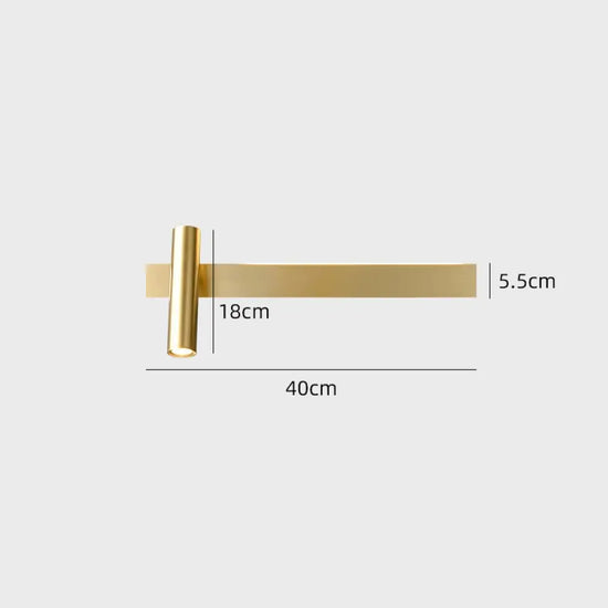 Applique Murale Minimaliste Élégante Design Contemporain Doré - Gauche Chambre