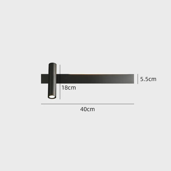 Applique Murale Minimaliste Élégante Design Contemporain Noir - Gauche Chambre
