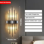 Applique Murale Moderne Design Élégant Cristaux. A-Noir-45Cm / 4000K Chambre