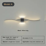 Applique Murale Moderne Éclairage Tendance Chic Élégant Typec Noir 100Cm / Blanc Chaud Chambre