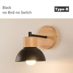 Applique Murale Nordique Design Bois Oiseau Noir Pas D’oiseau / E27 Sans Ampoule Applique Chambre