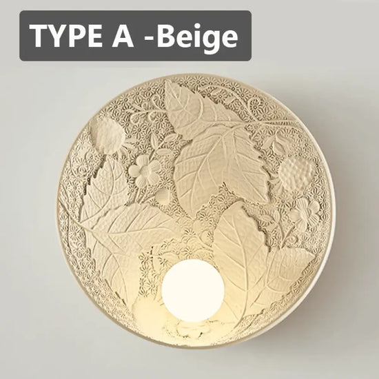 Applique Murale Ronde Vintage Élégante Design. Type A - Beige / Blanc Froid (5500-7000K) Chambre