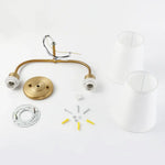 Appliques Murales Doubles Beige en Tissu