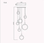 Cercle Éclairé Scandinave Suspension Design 7 Lampes Luminaire Chambre