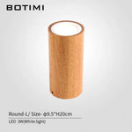 Cube Led Moderne En Bois Loft Cylindre / L Naturelle Luminaire Chambre