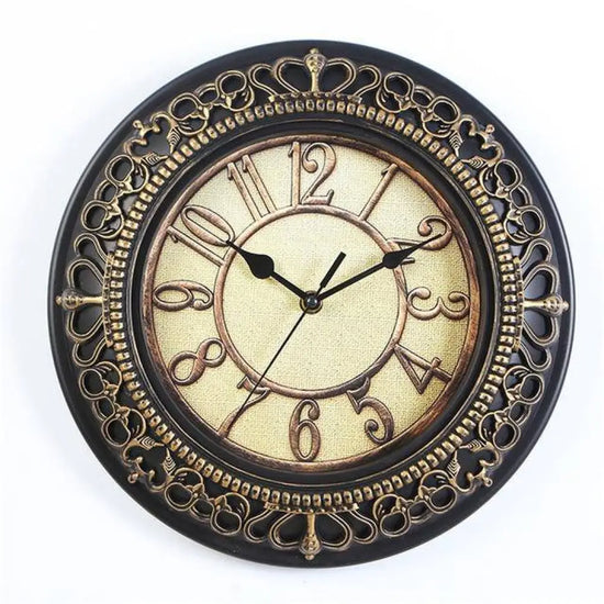 Horloge Métal Vintage 25Cm Antique B Luminaire Doré