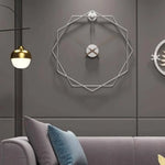 Horloge Murale Hexagone Métal Design Luminaire Doré