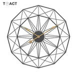 Horloge Murale Ronde Géométrique 50Cm Luminaire Doré