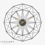 Horloge Murale Ronde Géométrique 50Cm Noir Luminaire Doré
