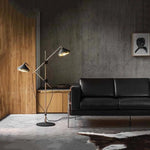 Lampadaire Design Double Abat-Jour Doré Luminaire Chambre