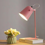 Lampe Bureau Moderne Abat-Jour Coloré Rose Luminaire Chambre