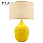Lampe Chevet Jaune Abat-Jour Tissu Luminaire Chambre
