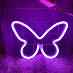 Lampe Néon Led En Forme De Papillon Veilleuse