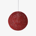 Lampe Papier Boule Wicker Rouge / 15Cm Luminaire Chambre