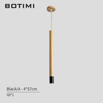 Lampe Suspendue Bois Tube Botimi Noir - A Luminaire Chambre