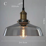 Lampe Suspension Led Verre Edison Luminaire Chambre