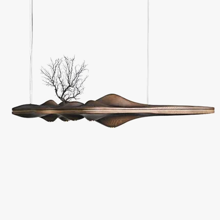 Nordic wooden chandelier with a bright design.