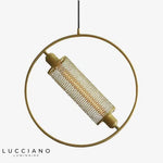 Led Suspendue Anneau Métal Doré Luminaire