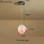 Led Suspension Chinoise Avec Fleurs Lotus 1 Lampe - Rose Small Luminaire Chambre