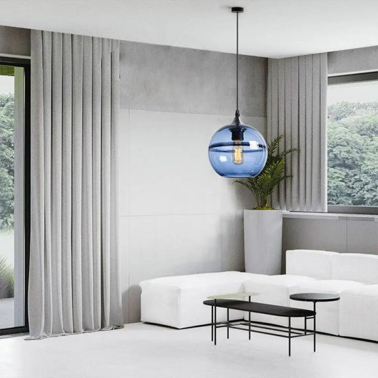 Led Suspension Minimaliste En Verre Loft Luminaire Chambre