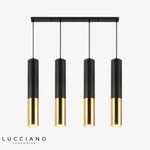 Lustre Chromé Led Cylindrique Simplicity Luminaire Doré