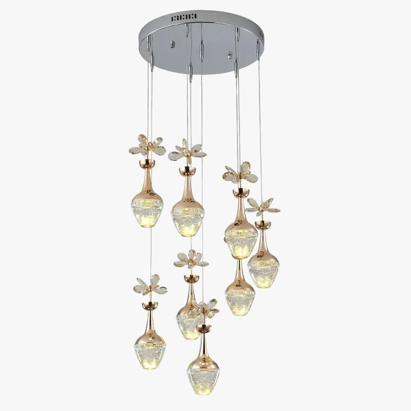 Luxury Crystal Chandelier with Creative Minimalist LED