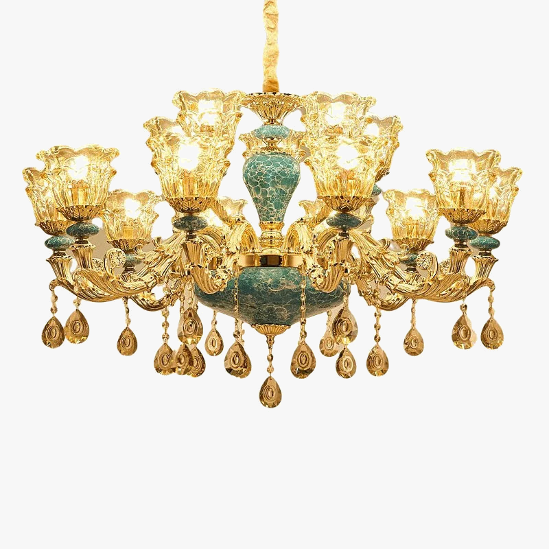 Luxury crystal and ceramic chandelier for elegant lighting