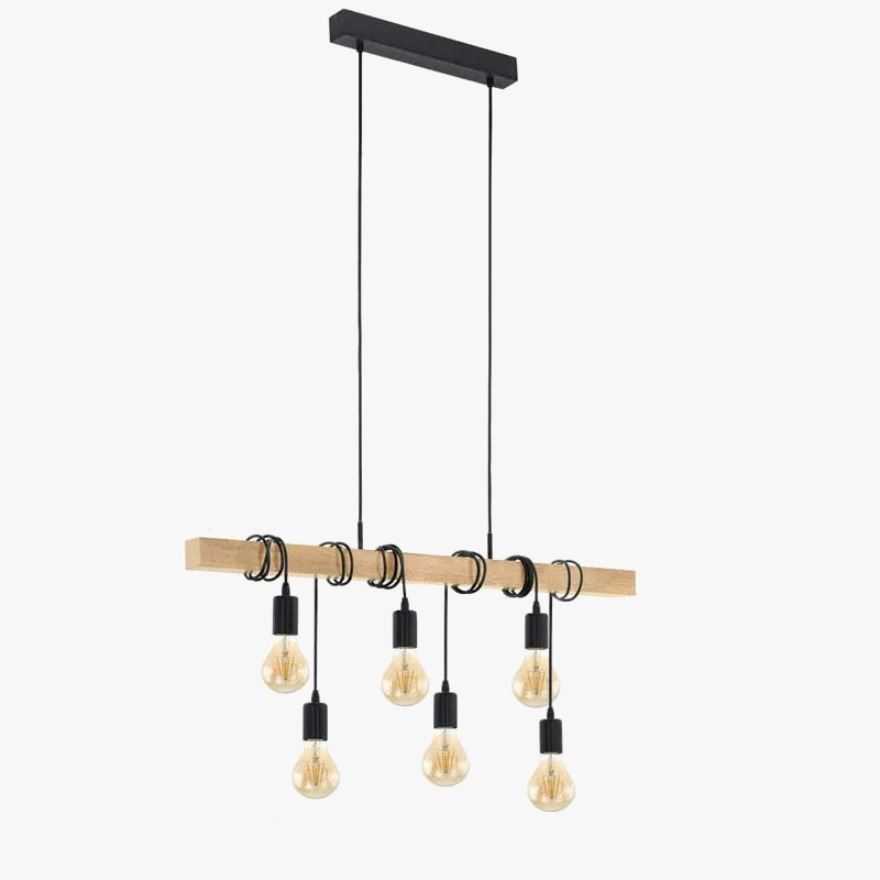 Vintage retro industrial wooden chandelier