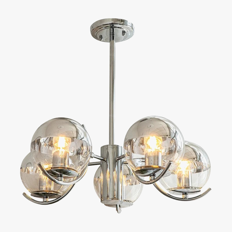 Modern elegant shiny chrome chandelier