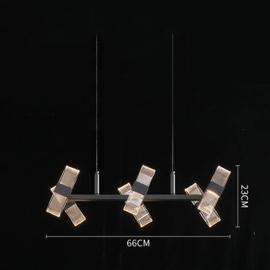 Lustre Design Nevis Ajustable Transparent 6 Lumières - A / Tricolore Luminaire Chambre