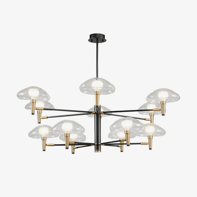 Elegant black and gold chandelier