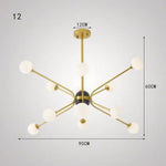 Lustre Doré À Branches Multiples American Luminaire Chambre