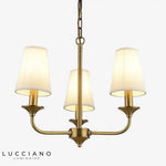 Lustre Doré Abat-Jours Royaux 3 Lampes Luminaire Chambre