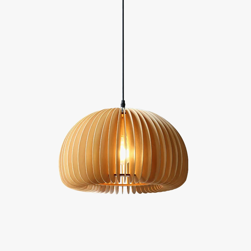Japanese wooden chandelier, Nordic retro pumpkin style for interior