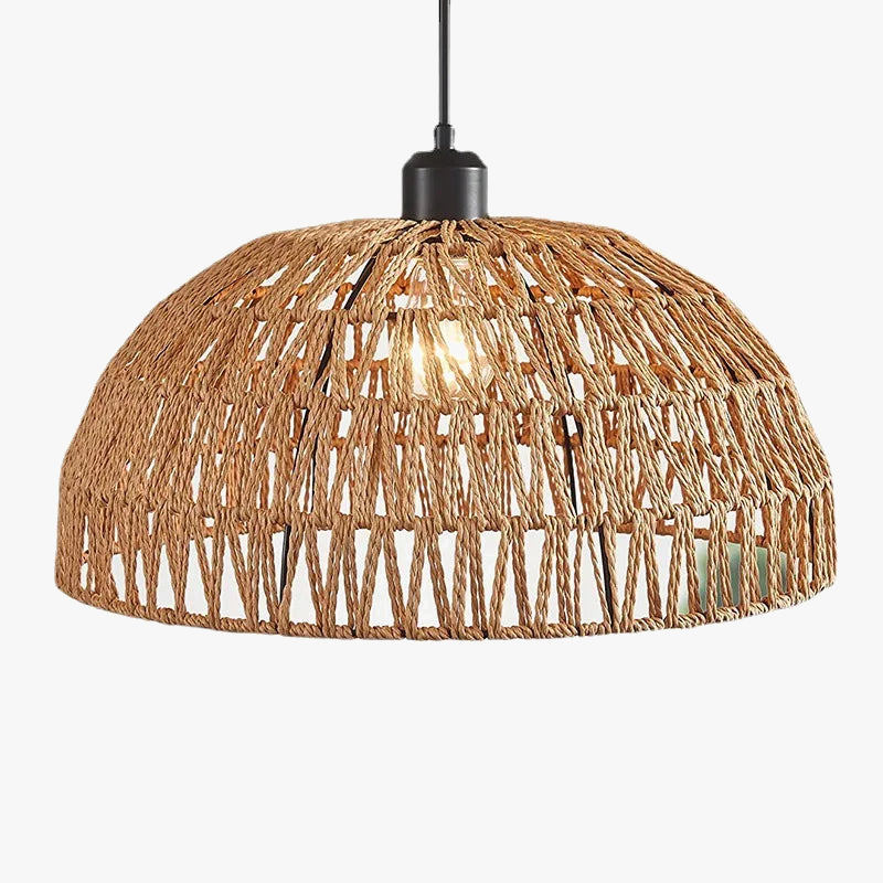Japanese hemp rope rattan zen pendant light